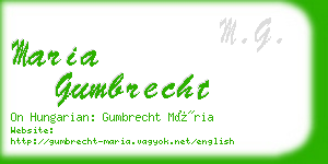 maria gumbrecht business card